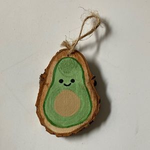 Little avocado wood slice ornament, Christmas ornament, decoration gift tag